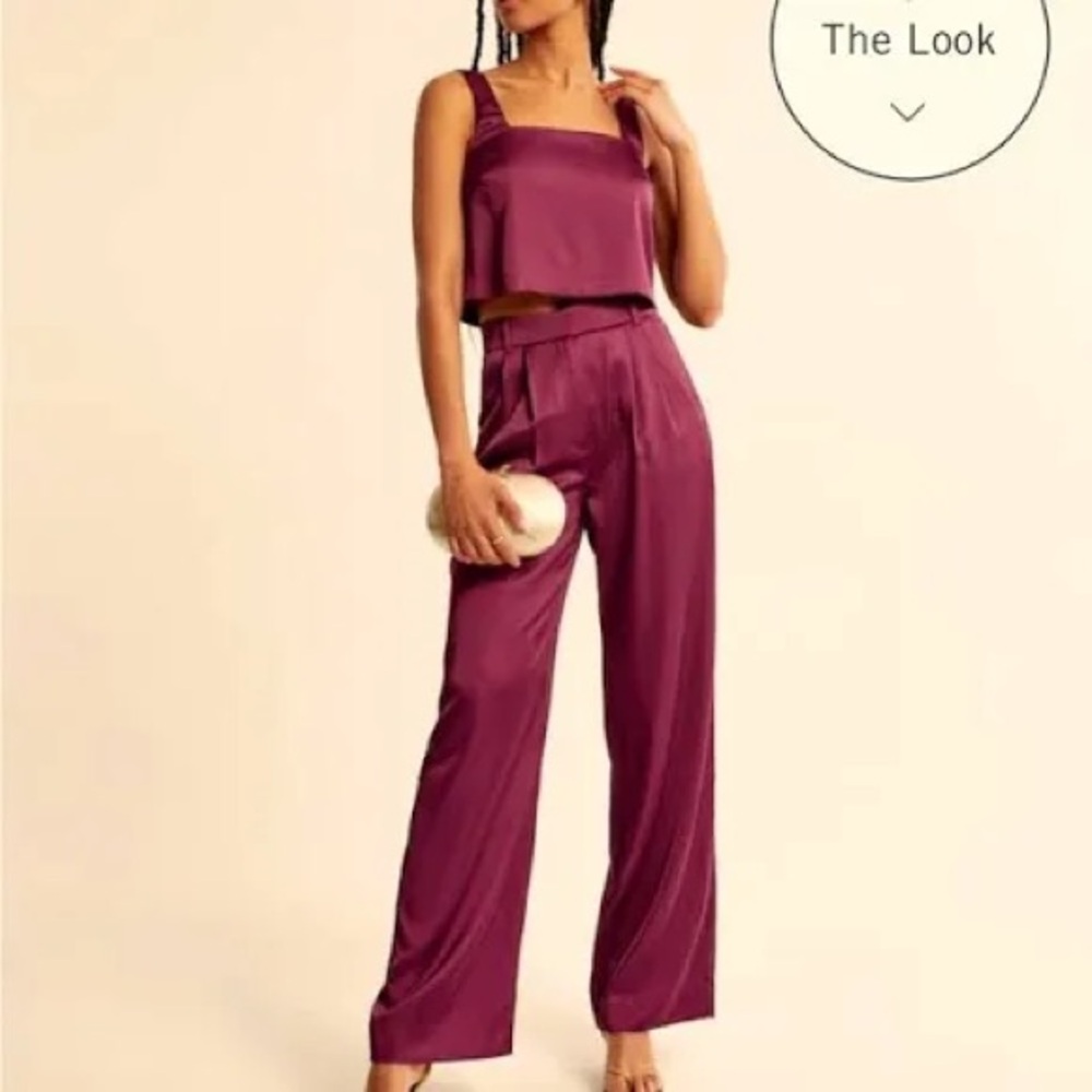 Abercrombie purple satin matching set, nwot
